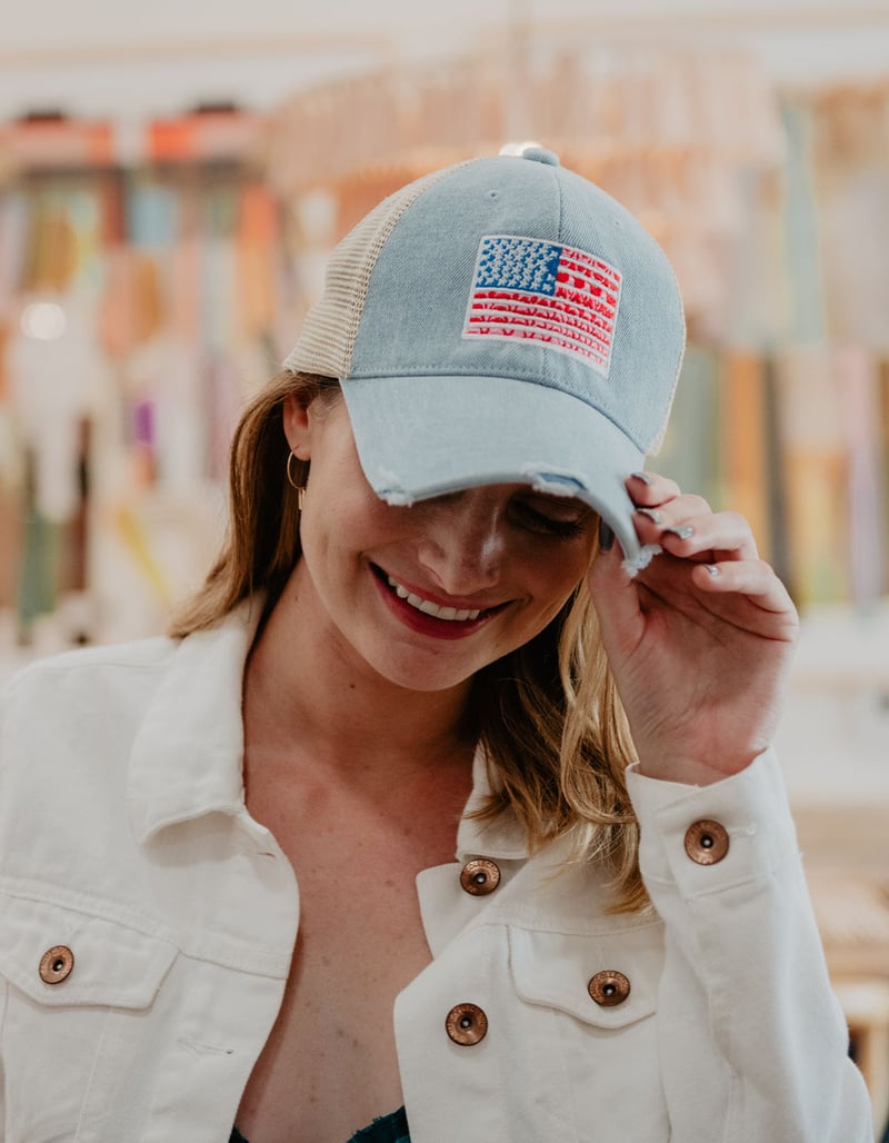 KATYDID American Flag Trucker Hat image number 1