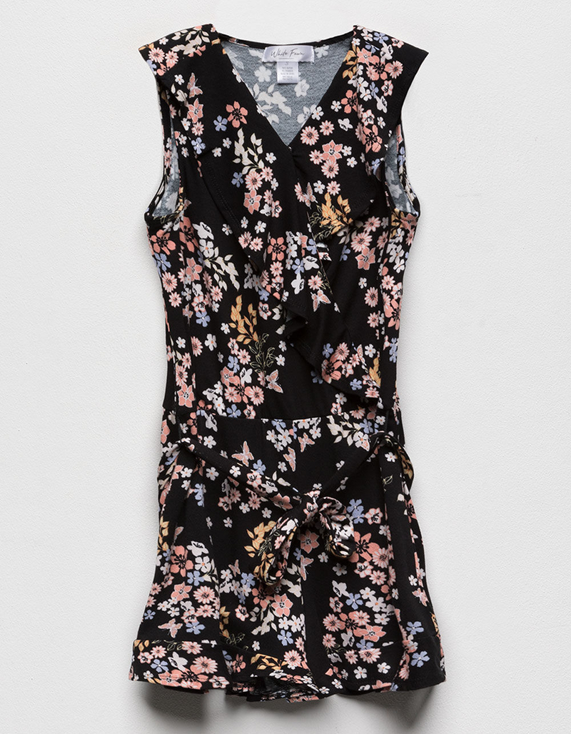 WHITE FAWN Ditsy Ruffle Girls Romper image number 0