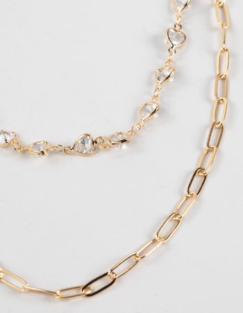 FULL TILT Layered Chain With Heart Stone Necklace Alternative Image