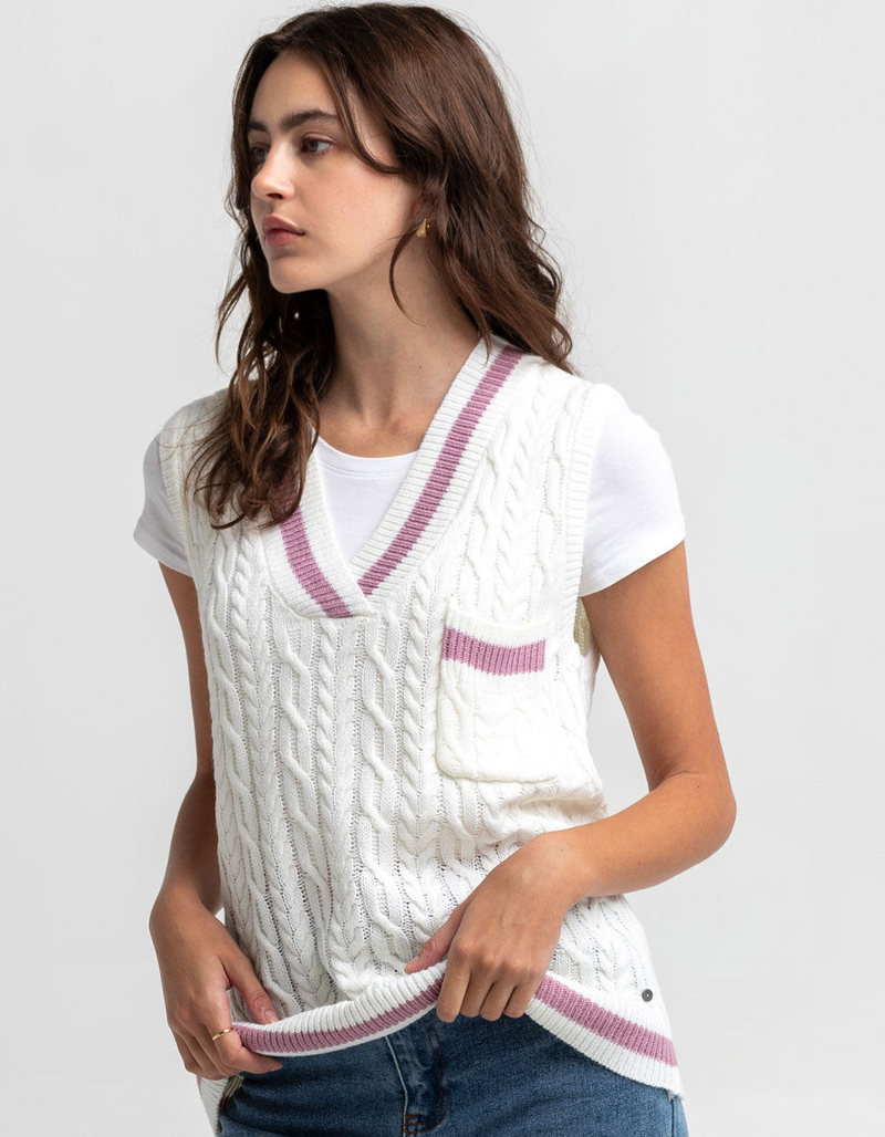 RSQ Womens Tipping Cable Oversize Vest image number 1