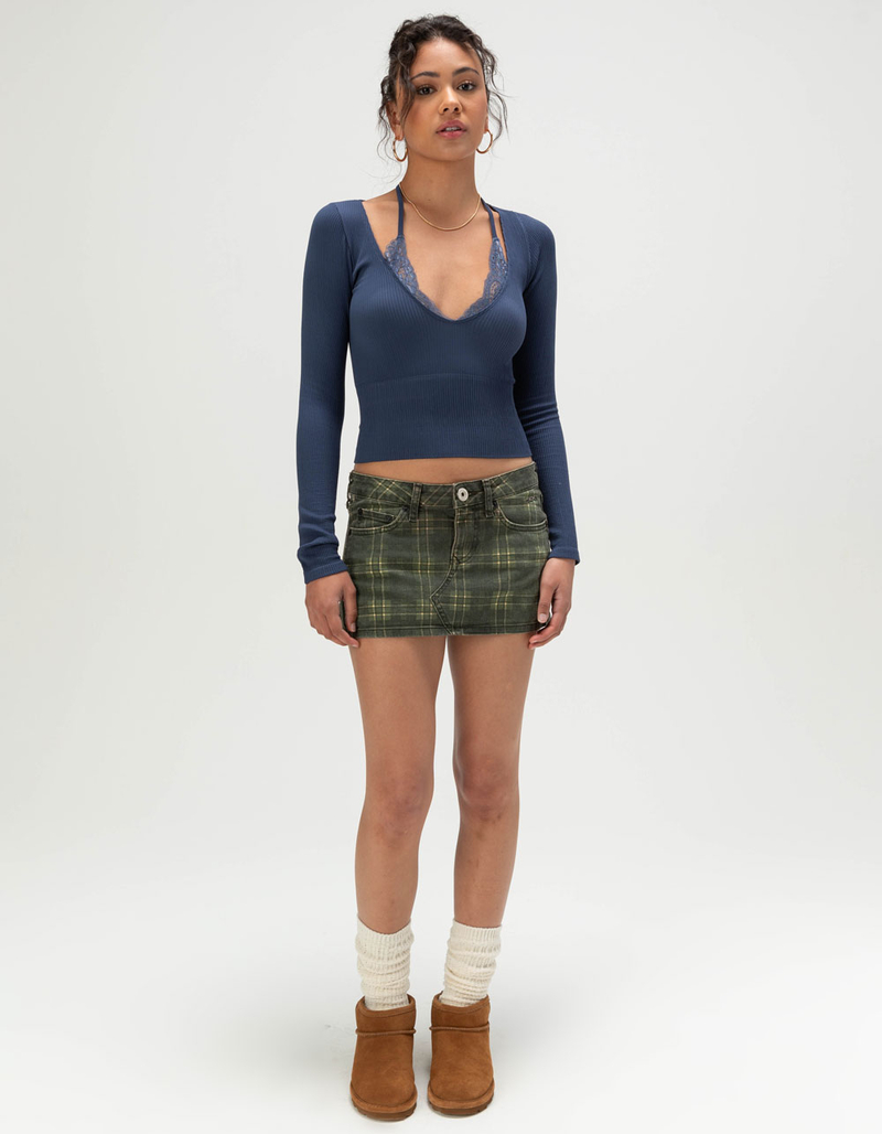 BDG Urban Outfitters Deep V Womens Long Sleeve 2fer Top image number 1