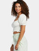 ROXY Sunset Walks Womens Puff Sleeve Crop Top image number 2