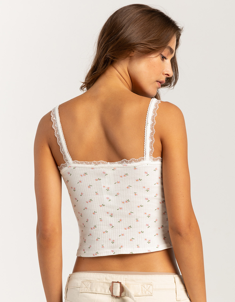 FULL TILT Floral Print Rib Womens Cami image number 3