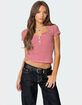 EDIKTED Kady Striped Henley Tee image number 1