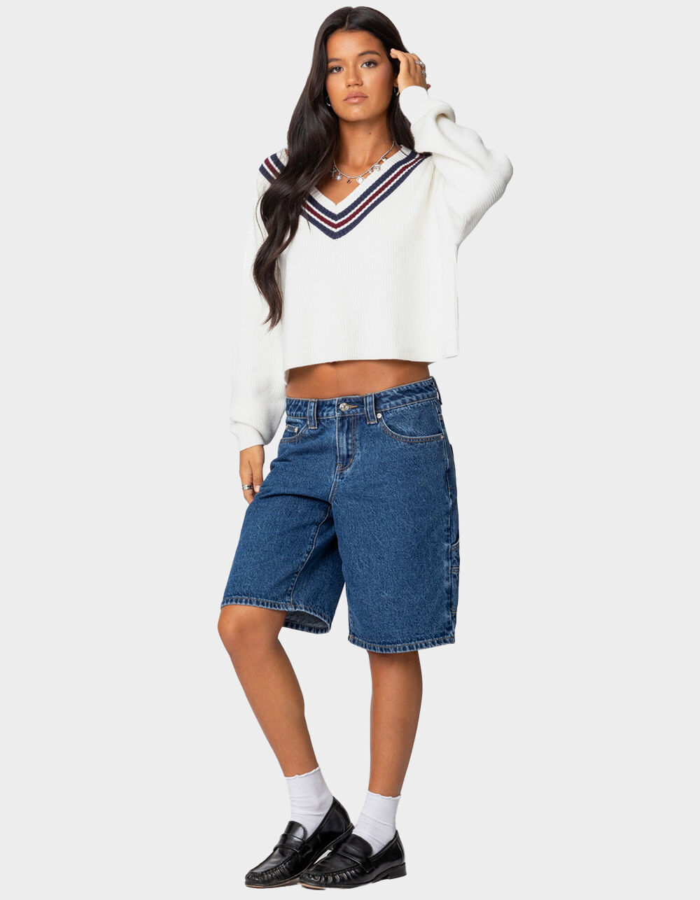 EDIKTED Lauryl V-Neck Sweater - WHITE | Tillys
