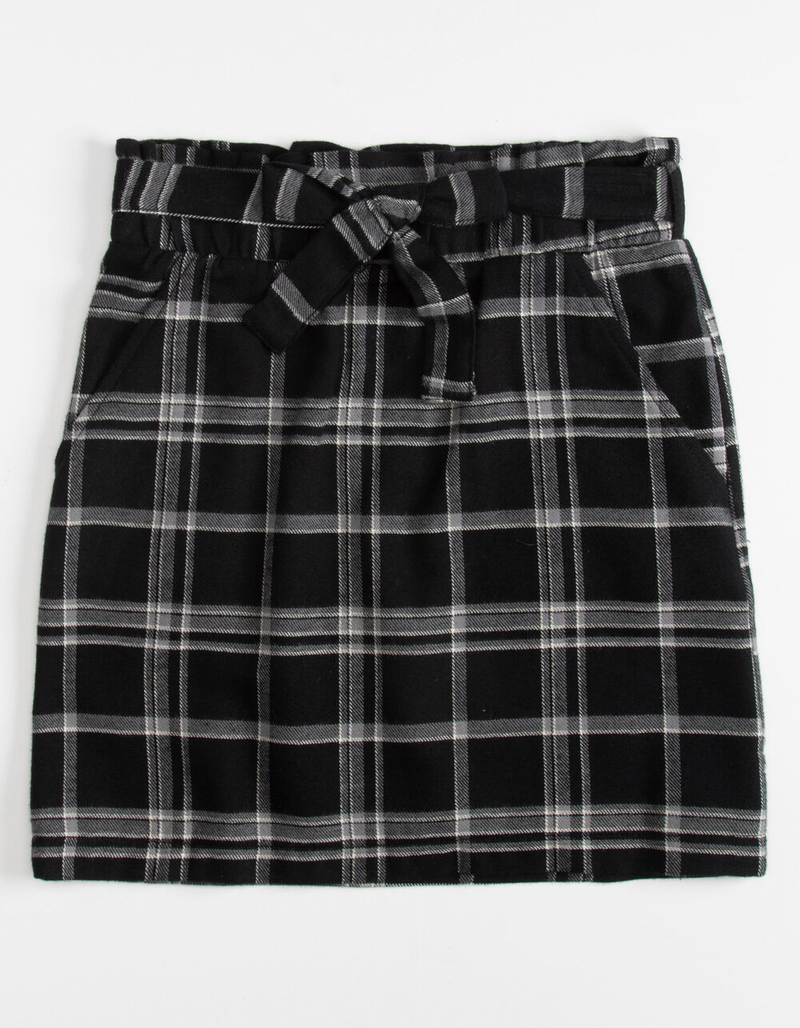 WHITE FAWN Plaid Flannel Girls Paperbag Skirt image number 0