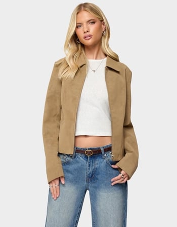EDIKTED Cozette Faux Leather Jacket Primary Image
