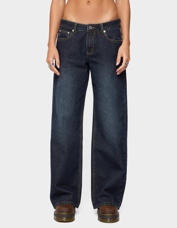 EDIKTED Raelynn Washed Low Rise Baggy Jeans Primary Image