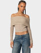 EDIKTED Lili Fold Over Knit Top image number 1