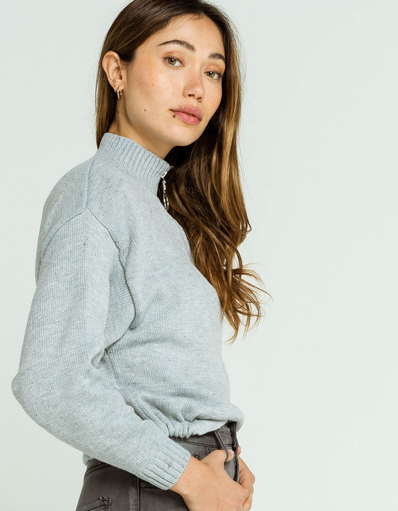 LUMIERE Half Zip Womens Gray Sweater image number 1