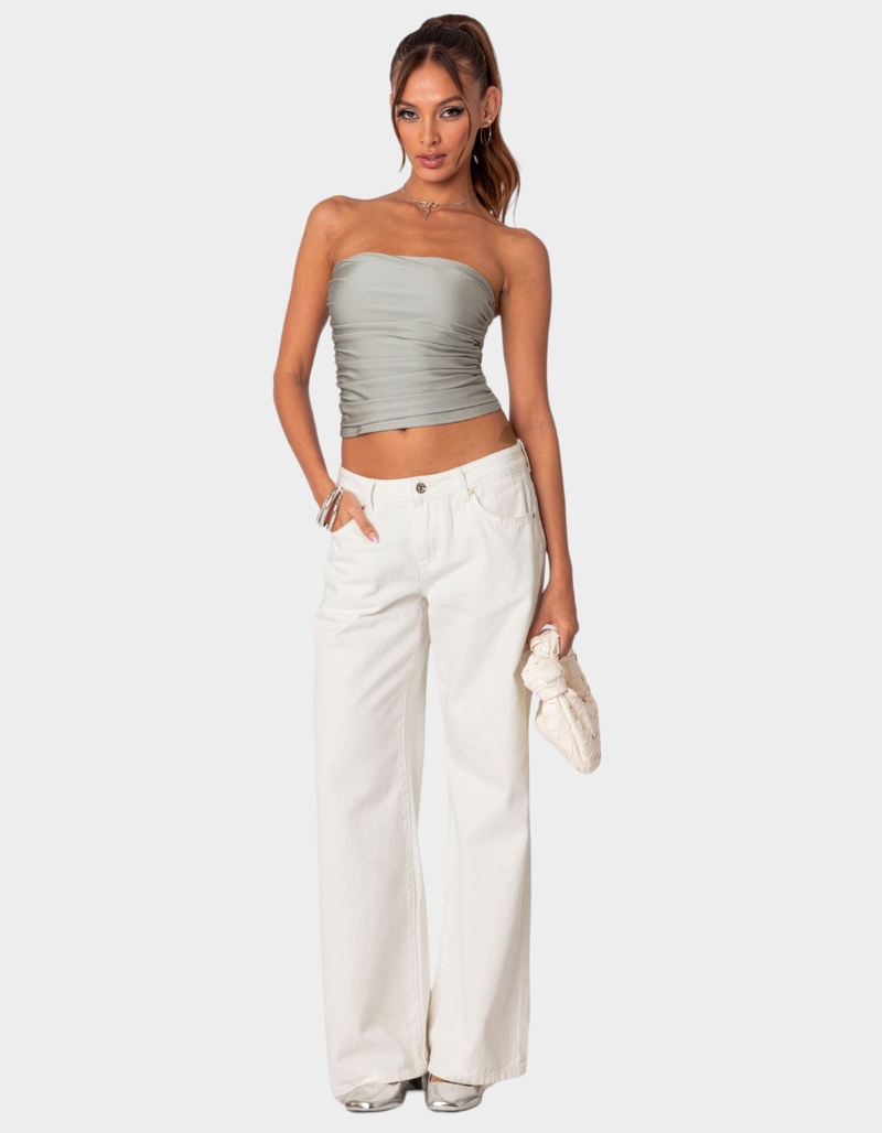 EDIKTED Maxeen Shiny Gathered Tube Top image number 1
