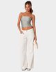 EDIKTED Maxeen Shiny Gathered Tube Top image number 2