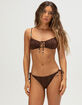 DAMSEL Palm Texture Tie Side Cheeky Bikini Bottoms image number 5