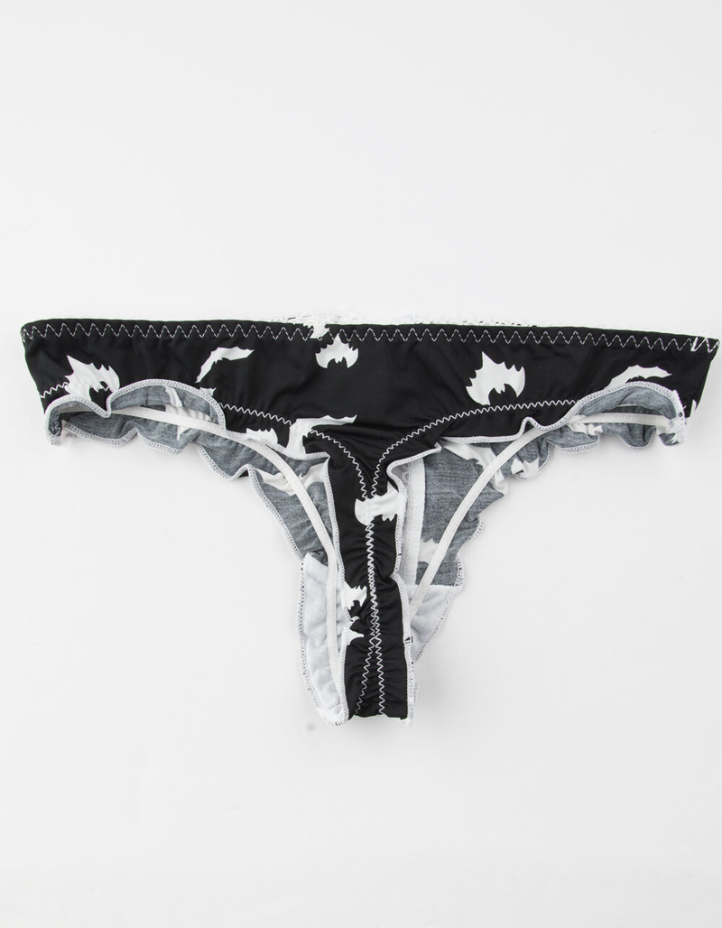 FULL TILT Lace Up Bat Print Thong image number 1