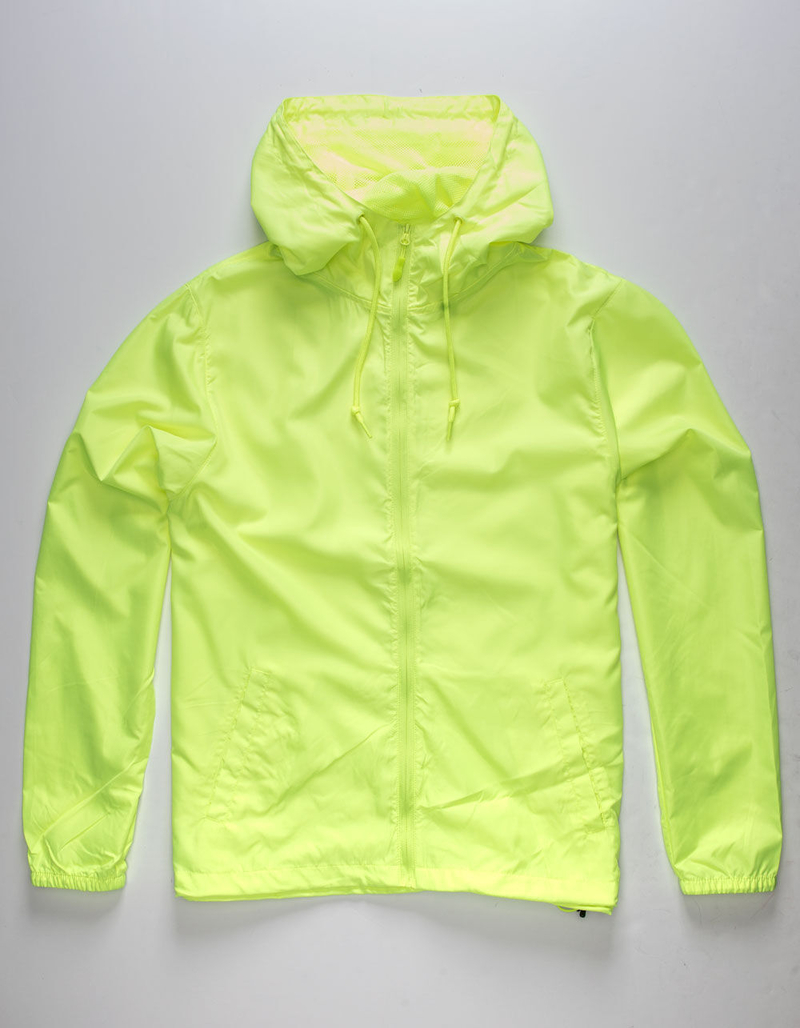 INDEPENDENT TRADING COMPANY Lightweight Mens Neon Yellow Windbreaker Jacket image number 0
