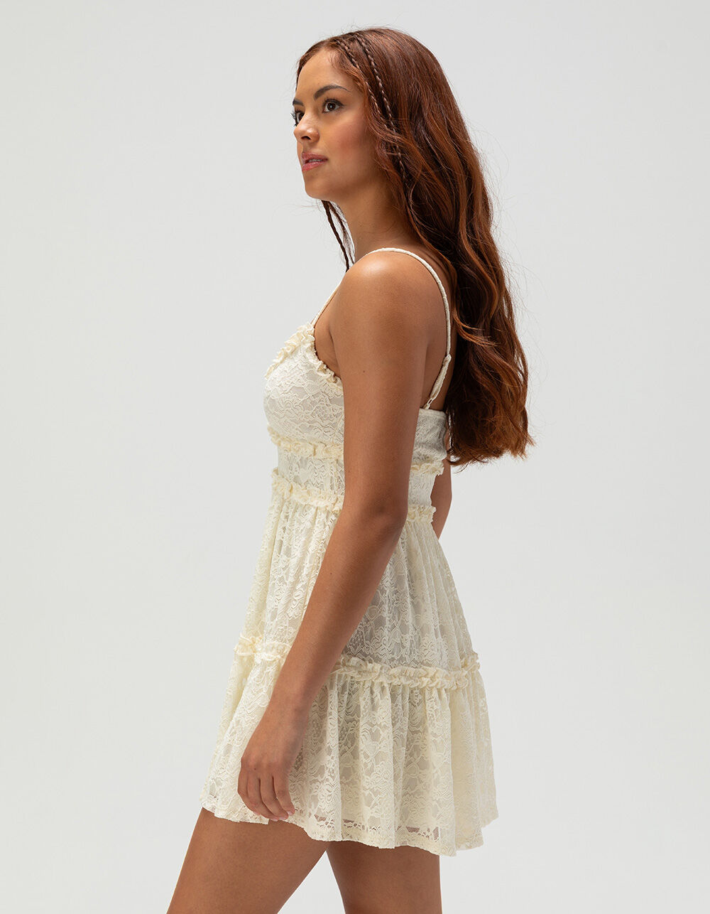 RSQ Womens Lace Tier Slip Dress - IVORY | Tillys