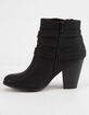 SODA Sweater Knit Block Heel Black Womens Booties image number 3