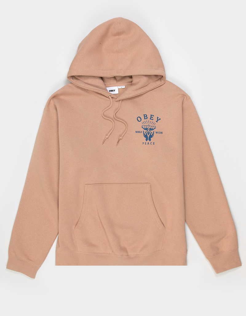 OBEY Lotus With Hands Mens Hoodie TAUPE Tillys
