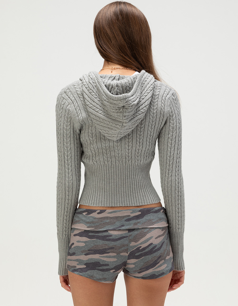 RSQ Womens Cable Knit Zip-Up Sweater image number 3