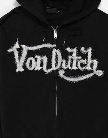 VON DUTCH Patch Mens Zip-Up Hoodie Alternative Image