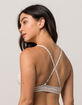 IT'S JUST A KISS Heathered Stripe Gray Bralette image number 1