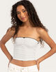 FULL TILT Dot Print Womens Cinch Tube Top image number 4