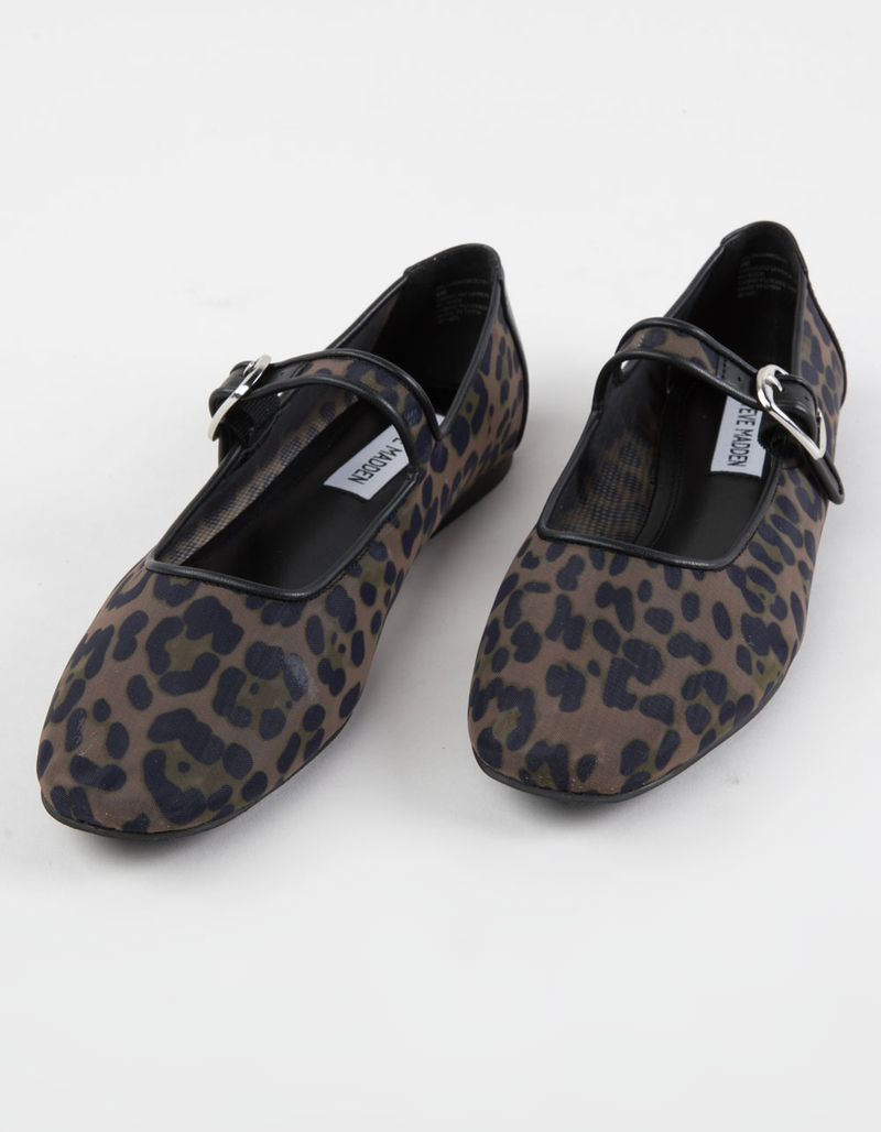 STEVE MADDEN Arlow Leopard Womens Mesh Ballet Flats image number 0
