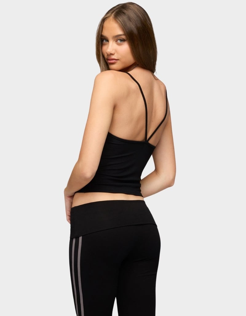 EDIKTED Yolena Ribbed V-Neck Tank Top image number 2