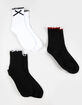 FULL TILT 3 Pack Ruffle & Bow Womens Socks image number 1