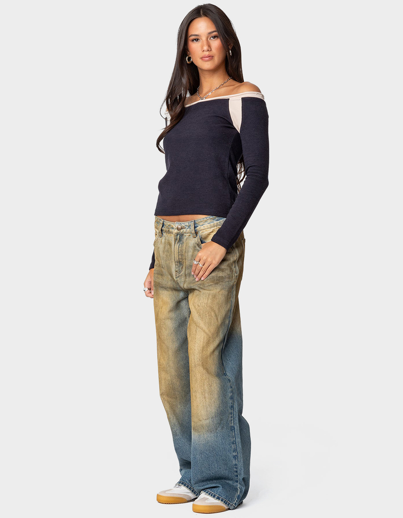 EDIKTED Off Shoulder Thermal Top image number 3