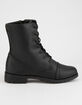WILD DIVA Lace Up Black Womens Combat Boots image number 2