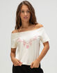 FULL TILT Heart Womens Off The Shoulder Top image number 1