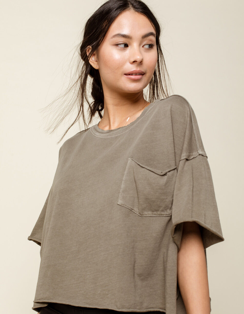 FREE PEOPLE Honey Womens Olive Tee image number 0