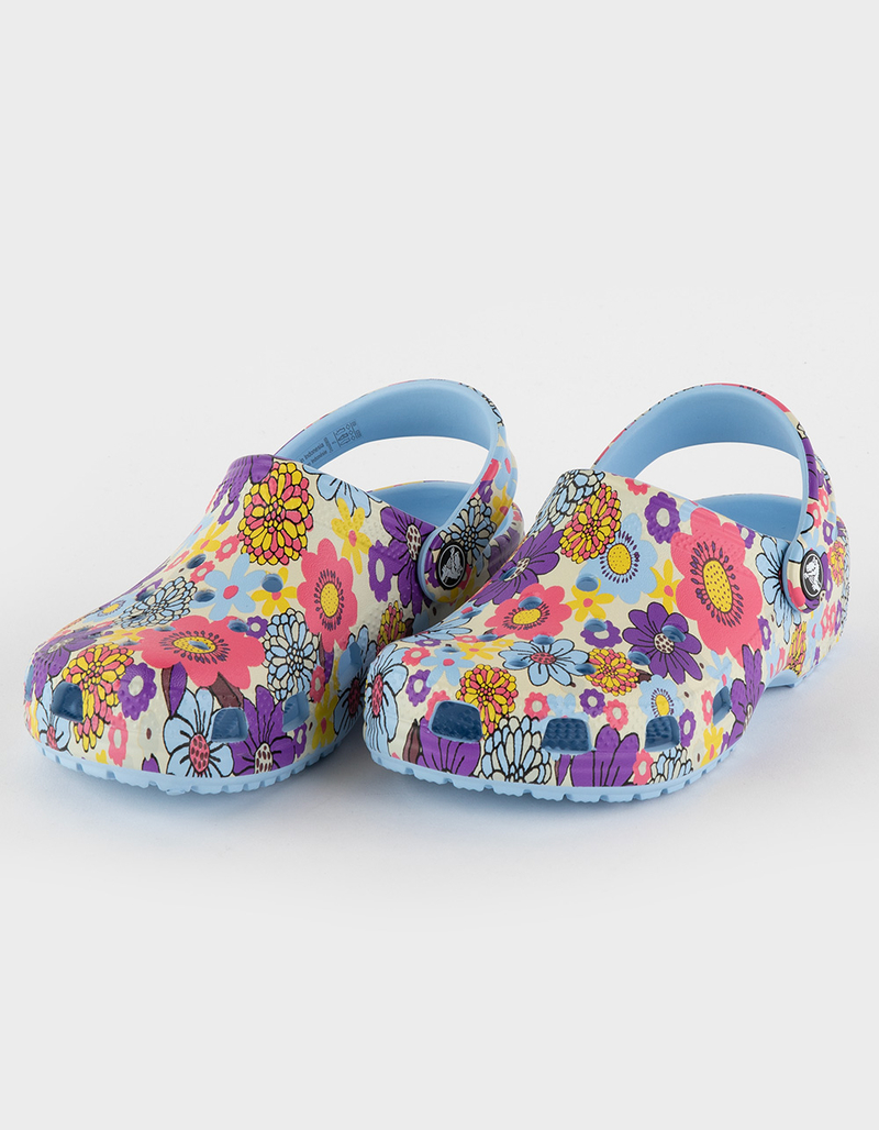 CROCS Classic Retro Floral Girls Clogs image number 0