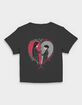 WEDNESDAY Face To Face Heart Womens Baby Tee image number 1