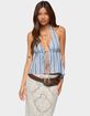 EDIKTED Galee Tie Front Linen Look Top image number 1
