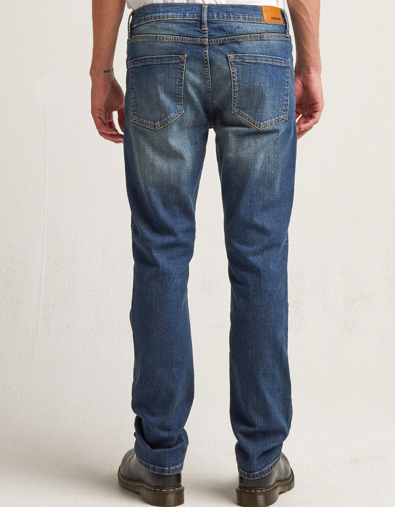 RSQ Mens Slim Dark Repair Jeans image number 3