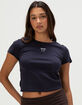 FULL TILT Embroidered Bow Womens Baby Tee image number 1