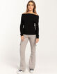 JOLIE AND JOY Off The Shoulder Womens Rib Sweater image number 2