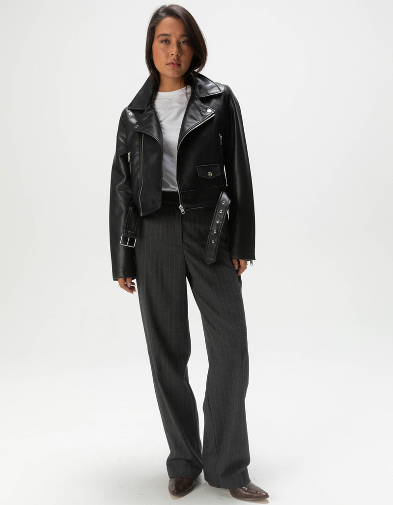 JJXX Jose Womens Faux Leather Biker Jacket image number 1