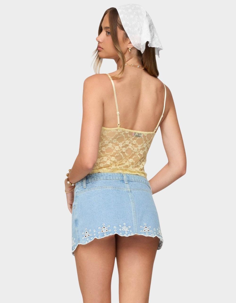 EDIKTED Sheer Lace Cut Out Tank Top image number 2