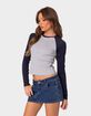 EDIKTED Raya Long Sleeve Tee image number 3