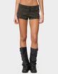 EDIKTED Taia Distressed Faux Leather Micro Shorts image number 1