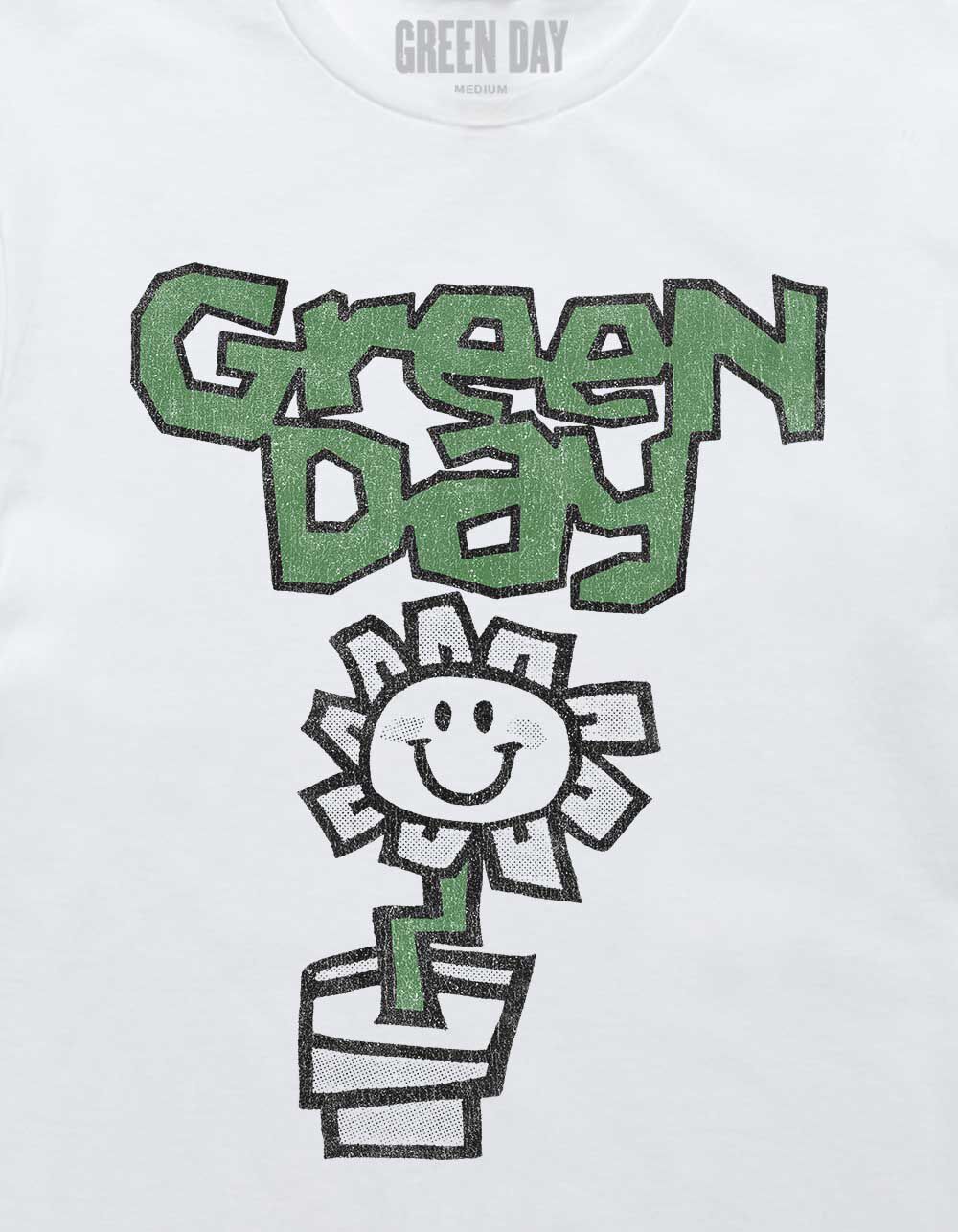 GREEN DAY Flower Pot Distressed Unisex Tee - WHITE - XL | Tillys