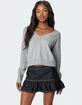 EDIKTED Eli Oversized V-Neck Knit Top image number 1