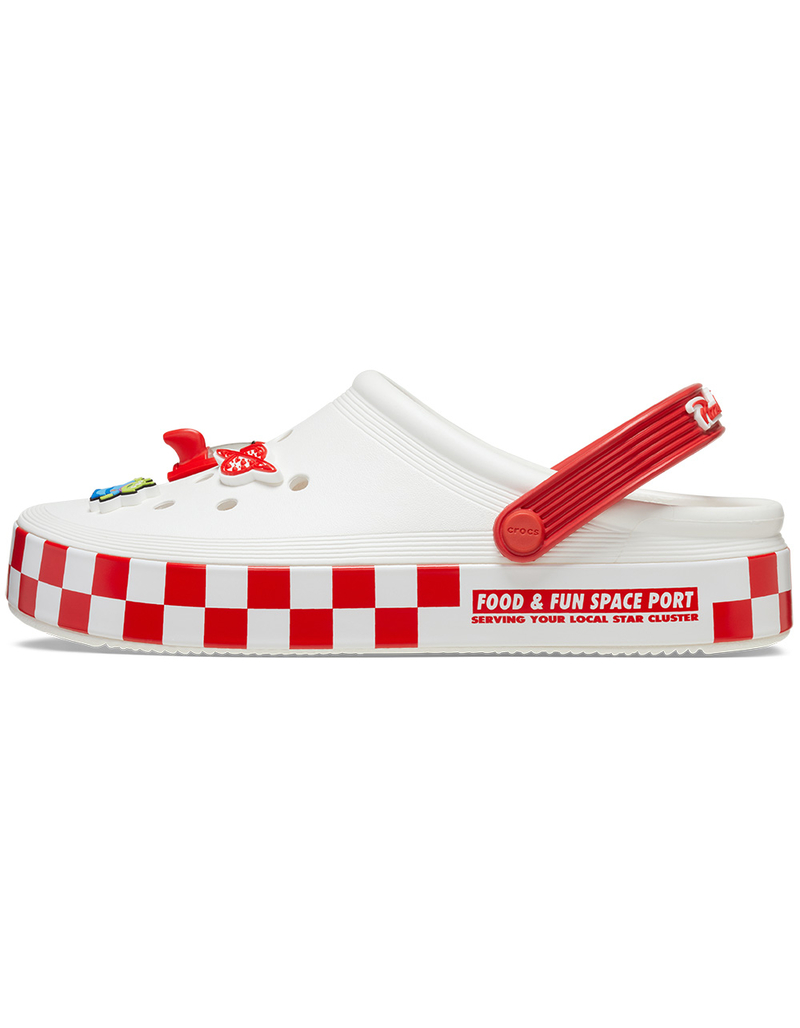 CROCS x Disney Pixar Toy Story Pizza Planet Off Court Clogs image number 3