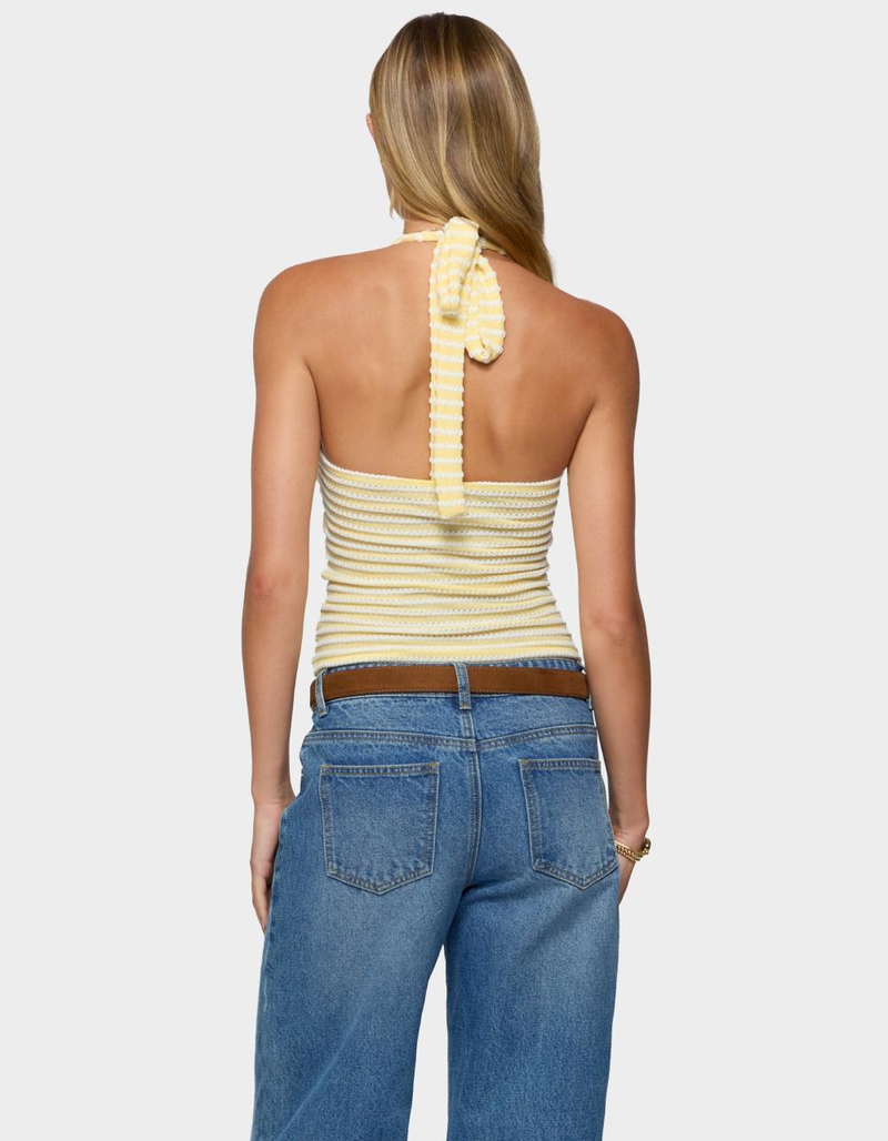 EDIKTED Lovina Textured Striped Halter Top image number 2