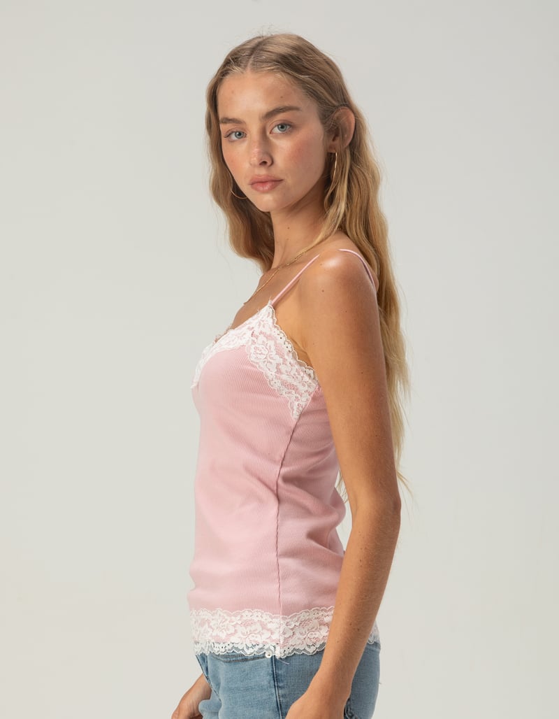 RSQ Womens Long Lace Trim Cami image number 2