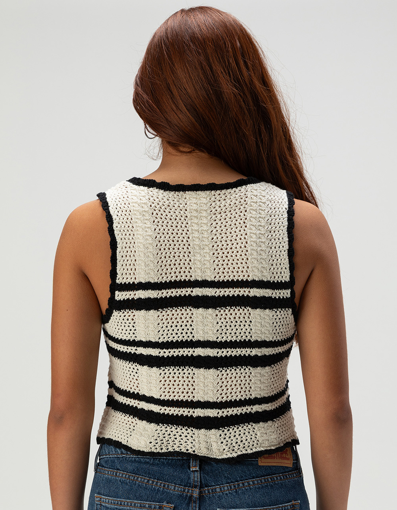 FULL TILT Tie Front Knit Womens Vest image number 3