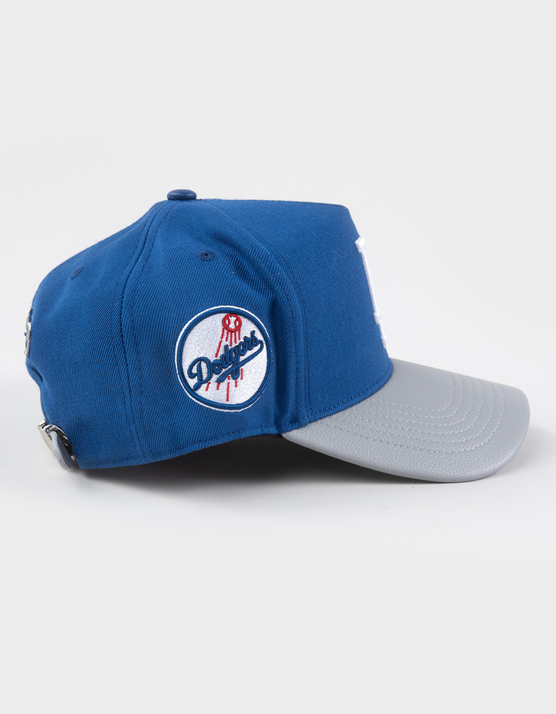 PRO STANDARD Los Angeles Dodgers City Ransom Leather Pinch Front Strapback Hat image number 4